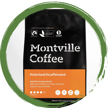 Montville Coffee- Hinterland Decaffeinated: Organic, Mountain Water Process, Fairtrade