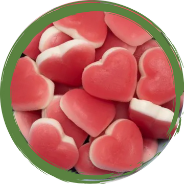 Strawberry hearts vegan lollies 200g