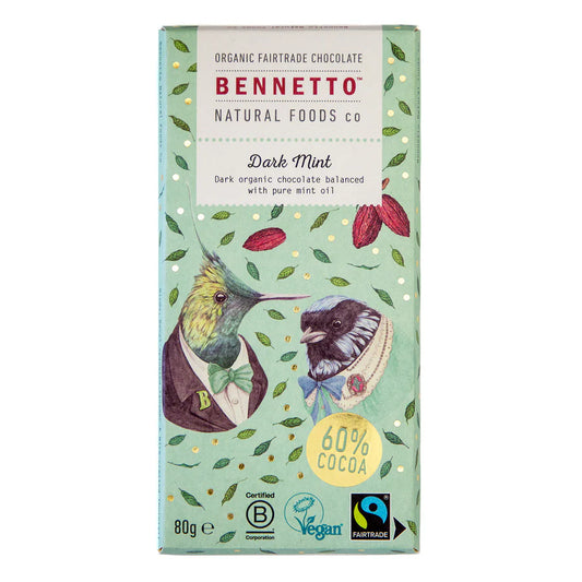 Chocolate- Bennetto Dark Mint: Organic, Fairtrade, Net climate positive, Vegan