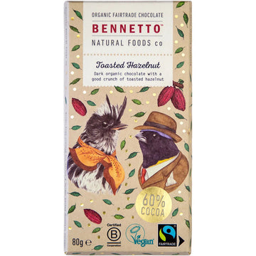 Chocolate- Toasted Hazelnut: Organic, Fairtrade, Net climate positive, Vegan